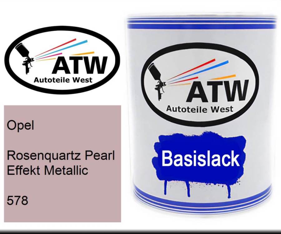 Opel, Rosenquartz Pearl Effekt Metallic, 578: 1L Lackdose, von ATW Autoteile West.